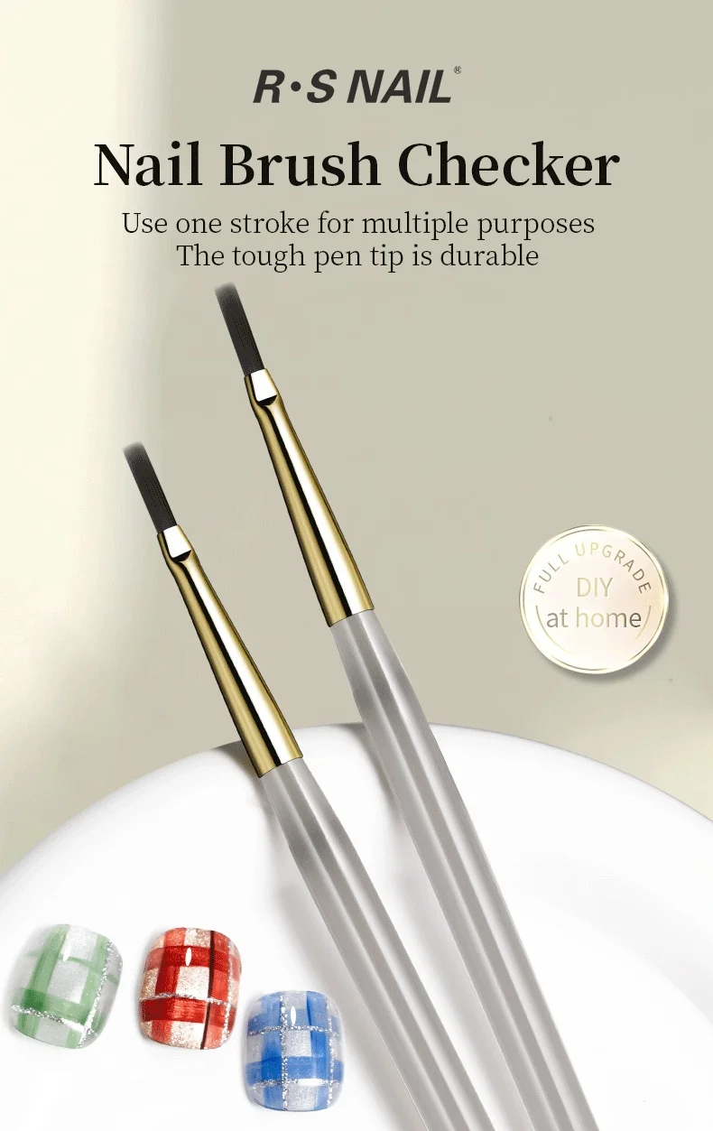 RSNAIL Nail Art Pinsel Checker Nagel Zeichnung Malerei Linie Pinsel Nail art Werkzeug Acryl Malerei Pinsel DIY Design Maniküre Werkzeuge – Detail 1