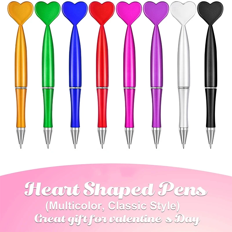 200Pcs Valentines Day Pens Heart Shaped Cute Novelty Ballpoint Pens Rollerball Black Gel Ink Pretty Pen