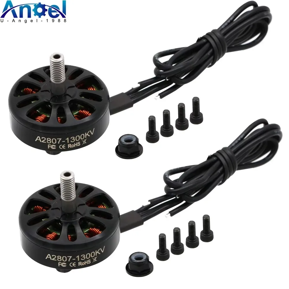4PCS Uangel A2807 Brushless Motors, 1300KV 6S / 1500KV / 1800KV 4S, FPV Freestyle 7 Inch Long Range LR7 Drone DIY Replacement Pa