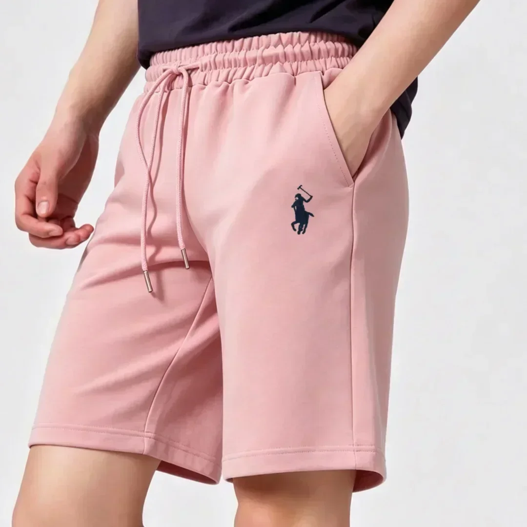 100% reine Baumwolle, hochwertige Marken-Herrenshorts, Sommermode, Pony-Stickerei, Paul, atmungsaktive Freizeithose, Strandhose, Sporthose – Detail 9