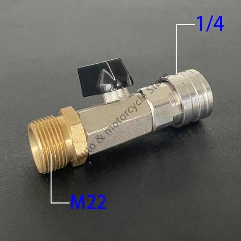 F62F Professional 1/4 Inch Valves Hose Adapter Connector Coupler Leak Proof Design Heavy Duty Metal Vehicle Wash Accessories