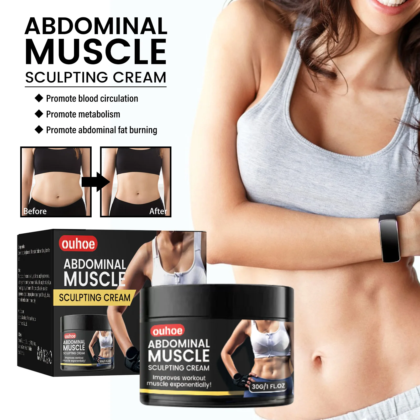 Belly Fat Burner Cream Weight Loss Firming Shaping Waist Lines Fitness Abdominal Muscle Flat Tummy Anti Cellulite Slimming Cream