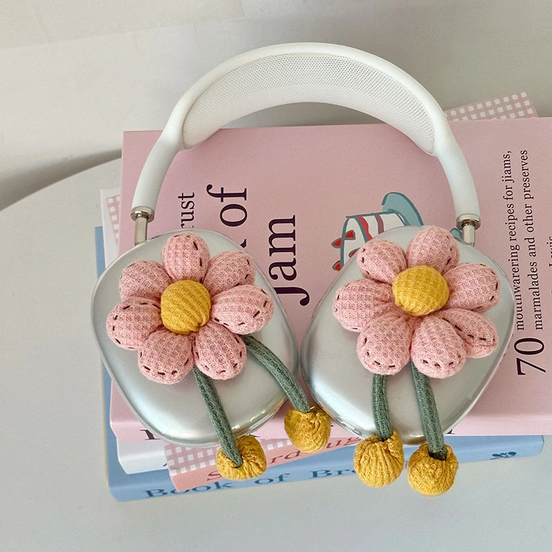 Original Pink Flowers Y2K Airpods Max Headphone Case Cover Soft Shell Custom Cute Airpods Case Headphones Accessories Decoration