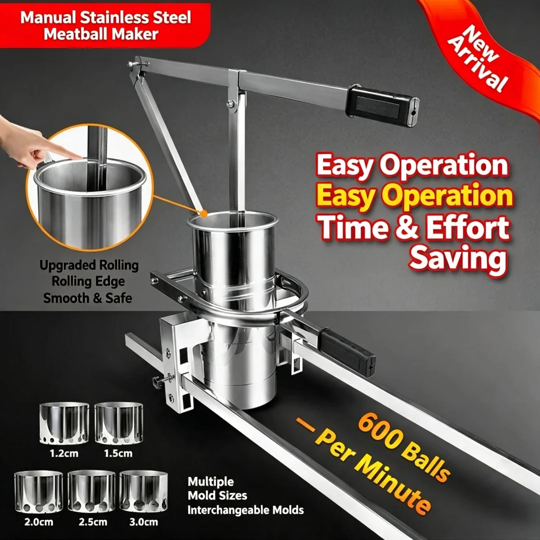 Commercial & Household Meatball Making Machine, Manual and Automatic Mini Meat Ball Press Extruder, Multifunctional Potato Ball