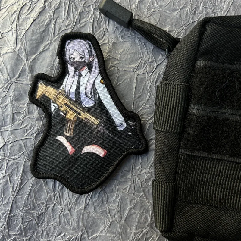 

Tactical Girl Anime Patch Hook and Loop Printed Patches Backpack Stickers Morale Badge Appliqus for Clothing