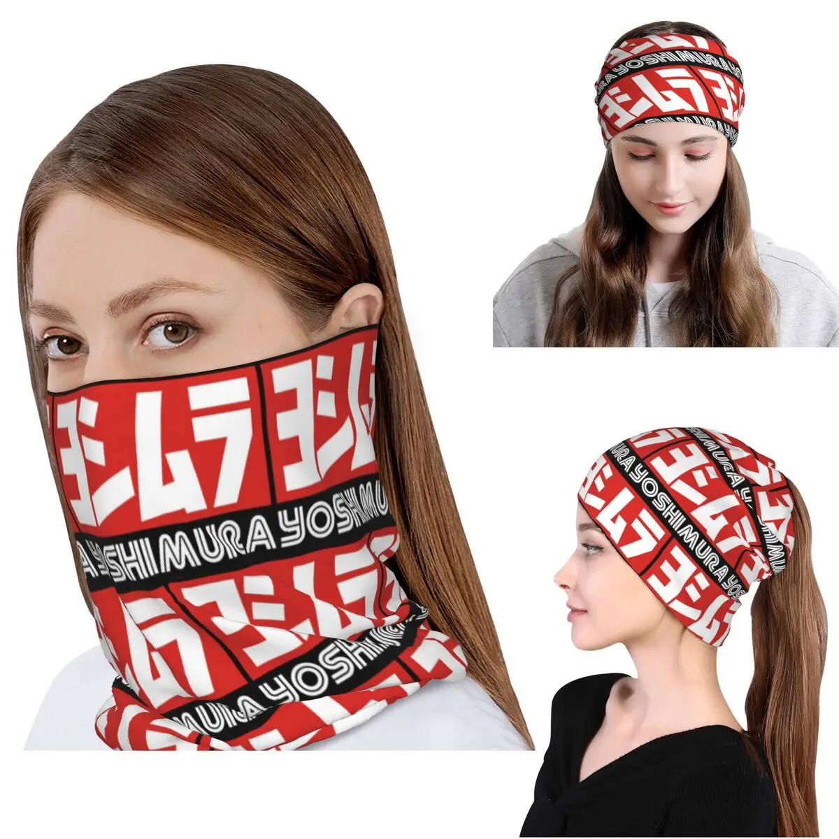 Yoshimura Japanischer Motorrad-Auspuff-Bandana, Halstuch, Wickelschal, Mehrzweck-Sturmhaube, Mütze für Männer und Frauen, atmungsaktiv