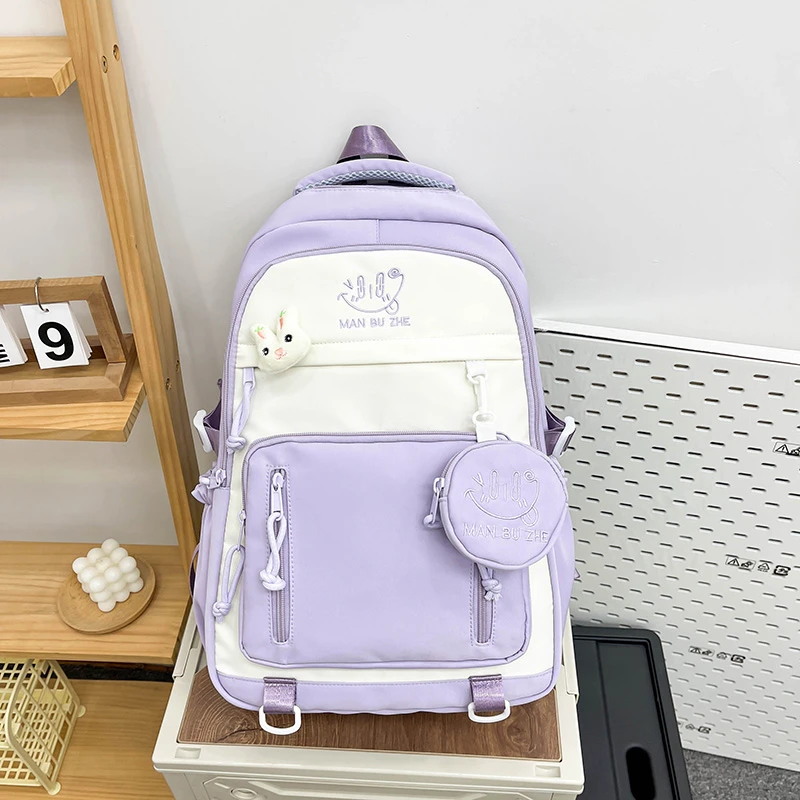 New Nylon Zipper Ladies Backpacks Bags for Women Casual Youth 2024 Large Capacity Trend Concise Mochilas Para Mujer