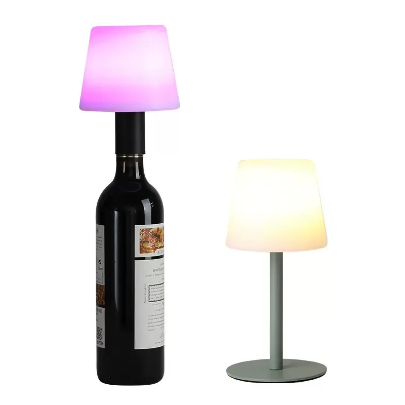 

Беспроводная портативная светодиодная лампа для бутылок, перезаряжаемая лампа для бутылок вина с пультом дистанционного управления RGBW, беспроводная настольная лампа для столовой