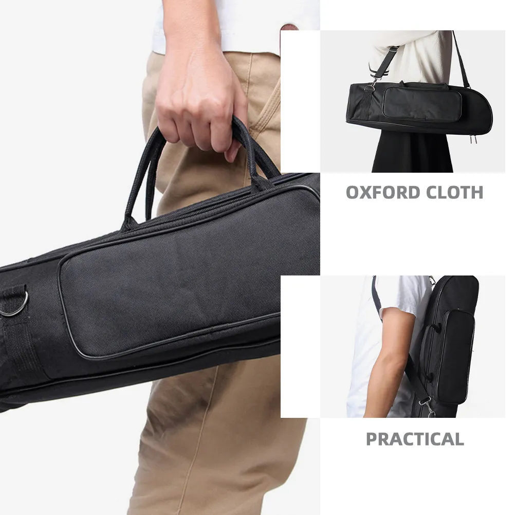 Trumpet Carrying Bag Oxford Cloth Waterproof Protective Gig Case for Wind Instruments with Ergonomic Strap Handle Multiple