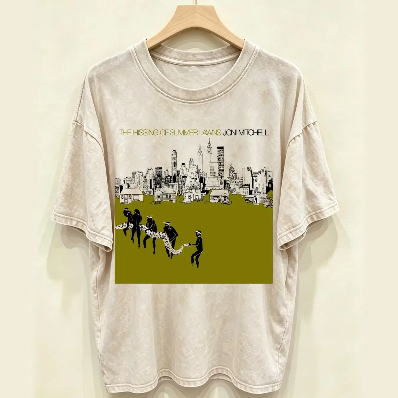 washed T Shirt Joni Mitchell The Hissing Of Summer Lawns Classic Yellow S 5XL NE2687 long or short sleeves vintage Washed