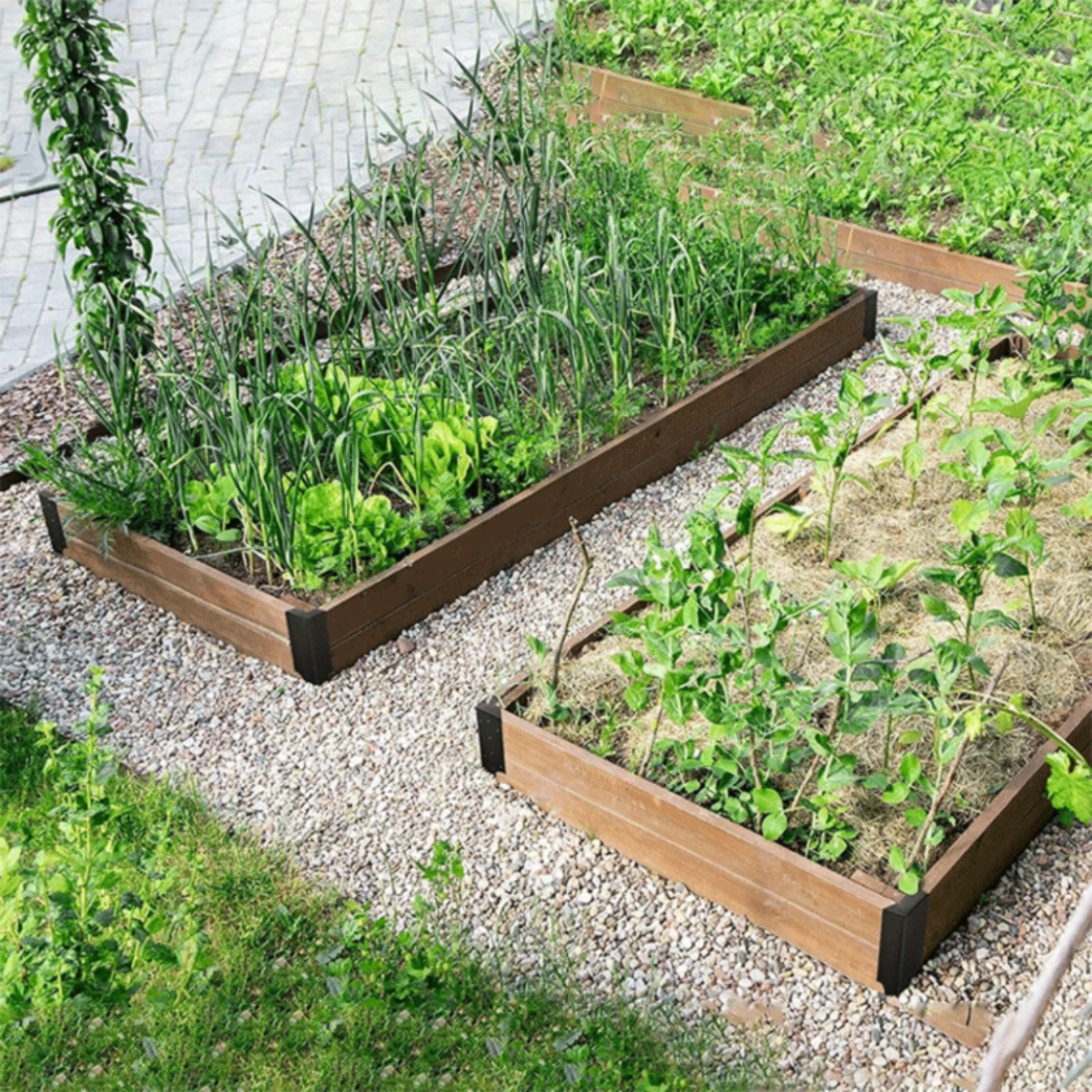 

4 Pieces Garden Bed Corner Bracket Heavy-Duty Right-Angled Bed Bracket Corner Brace Predrilled Holes 2x12 Board Fit