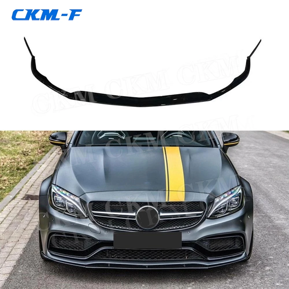 

ABS Carbon Fiber Pattern Front Bumper Lip Chin Spoiler for Mercedes Benz C Class C205 C63 AMG 2014 2015 2016 2017 2018