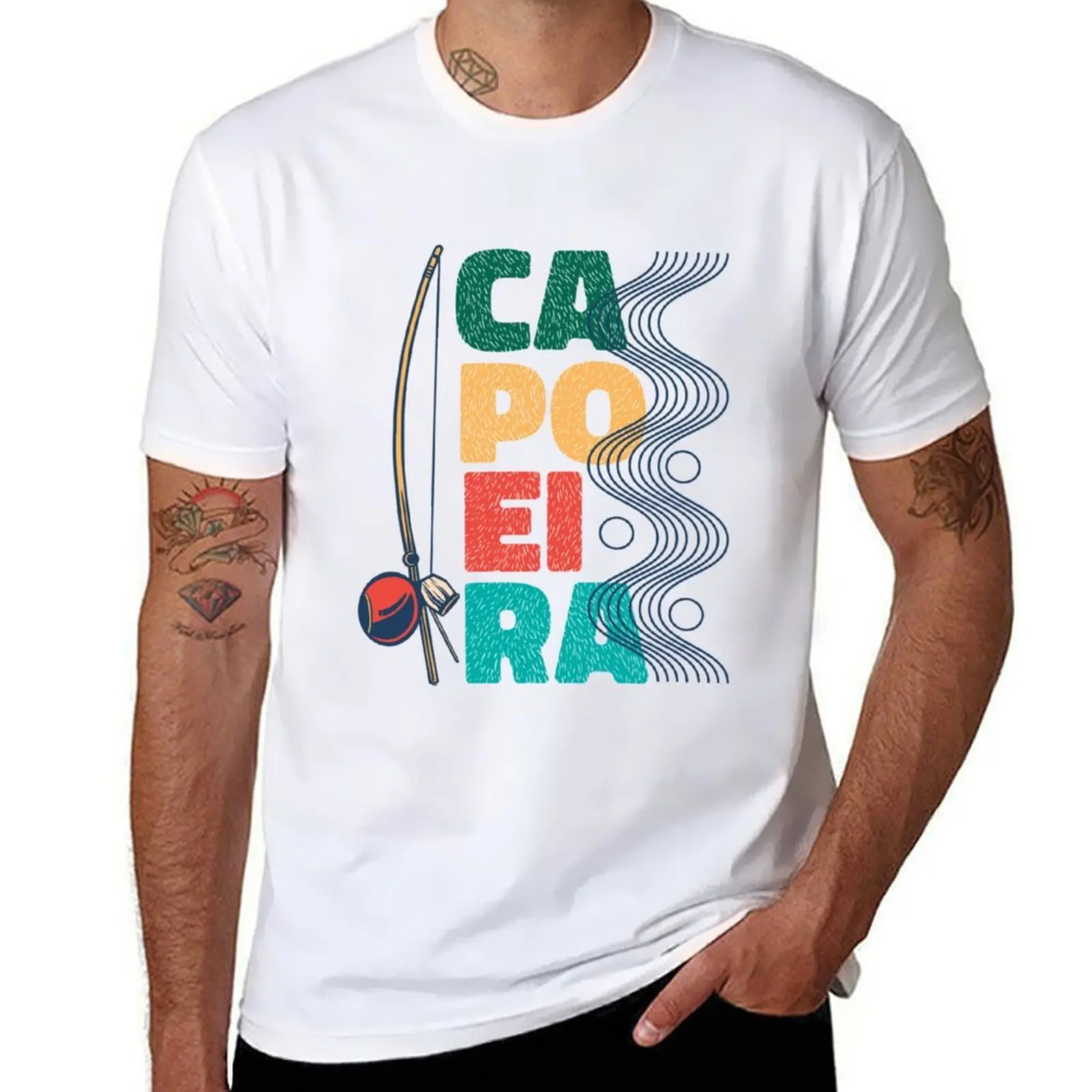 Berimbau Capoeira dance T-Shirt men t shirt cotton 100% t shirts for man pack cotton T-Shirt