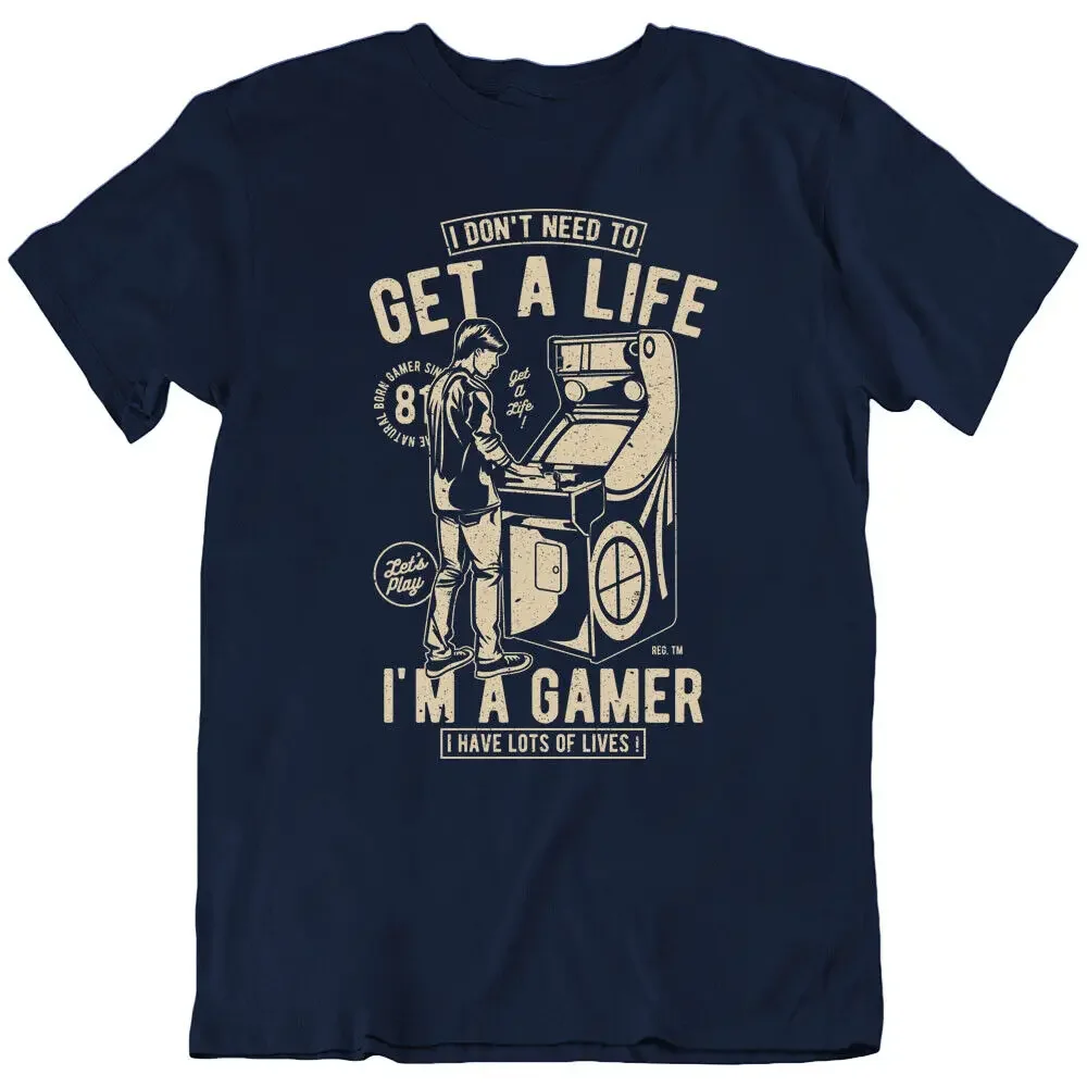 Video game Retro Get A Life Gamer game computer console gaming T Shirt Tee New