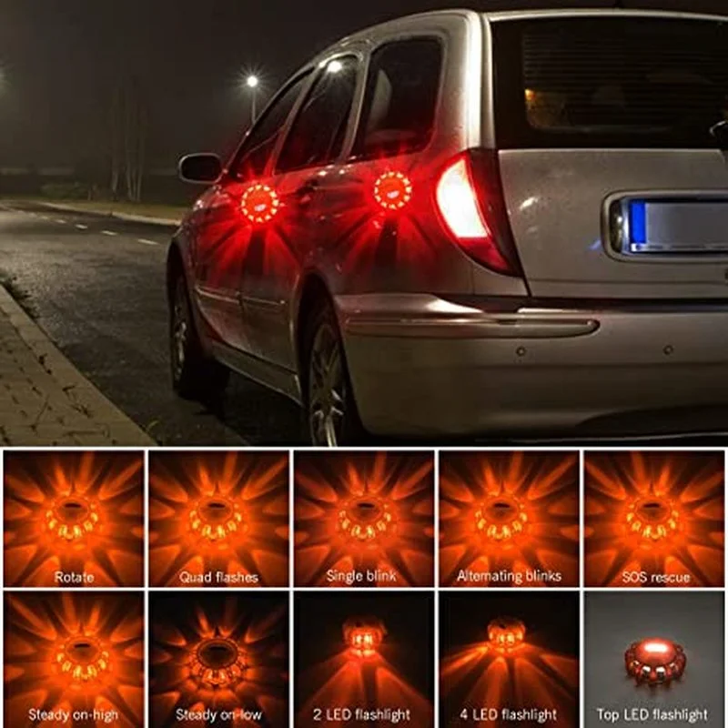 

Car Emergency Light Help Flash V16 Homologated Approved Dgt Road Flares Safety Flashing Warning Magnetic Beacon Police Light