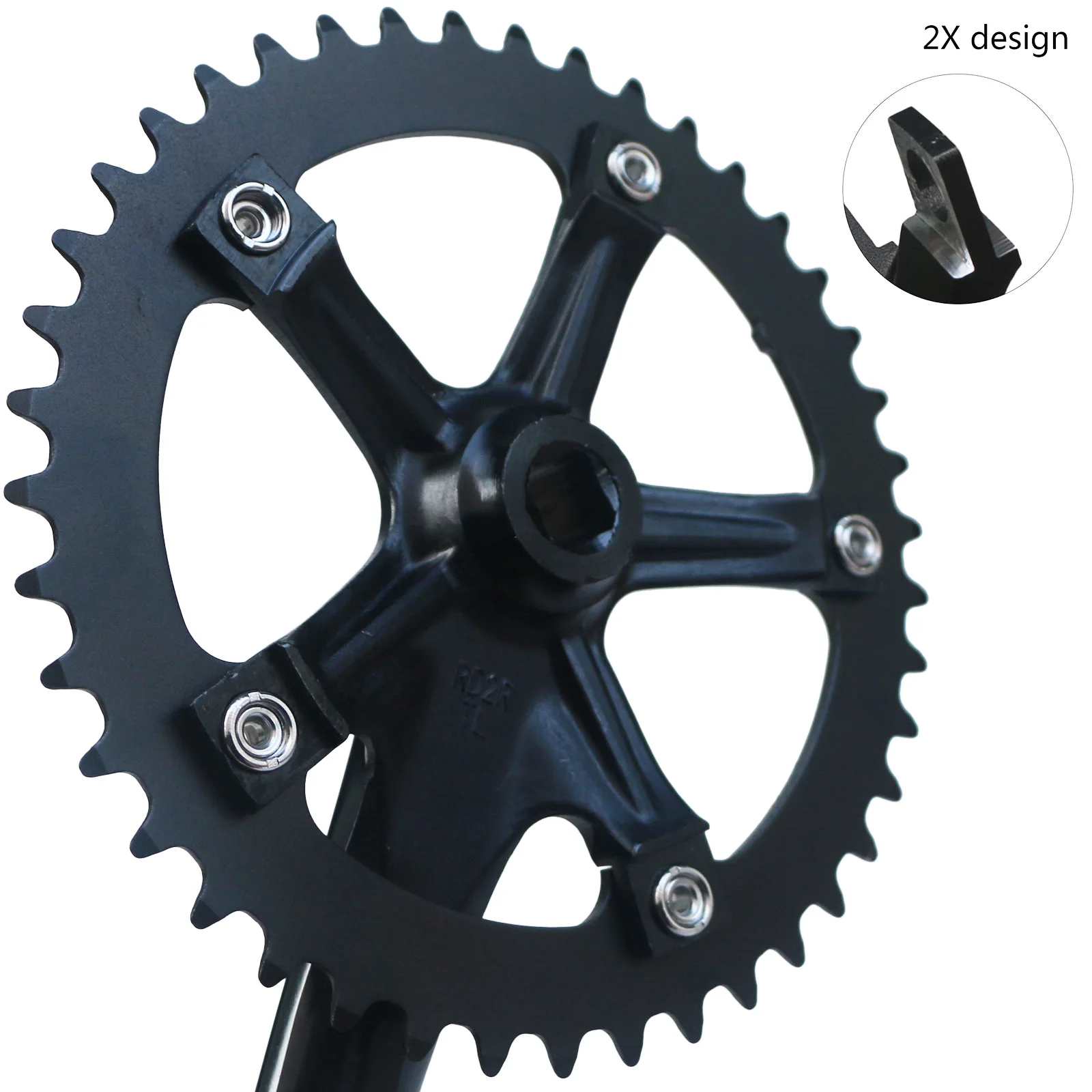 Fixed Gear 130BCD 165mm Bicycle Crankset Square Taper Hole Racing Retro Single Speed Crankset 44T Chainring Teeth Bike Crank Arm