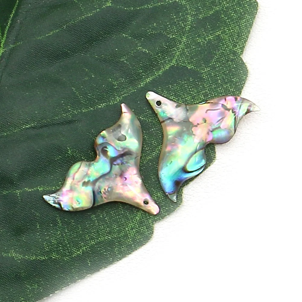 5 قطع رائعة الذيل على شكل أذن البحر قذيفة الراتنج الايبوكسي الحرفية ثقب واحد المعلقات DIY المتخصصة الأزياء قلادة القرط الإكسسوار #4