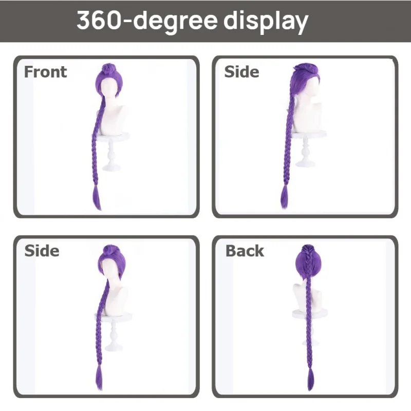 Peruka Cosplay Rumi z Długimi Warkoczami Fioletowe Warkocze Rekwizyty Cosplay na Halloween Anime Mira Zoey Kostium dla Kobiet i Dziewcząt (Fioletowa)