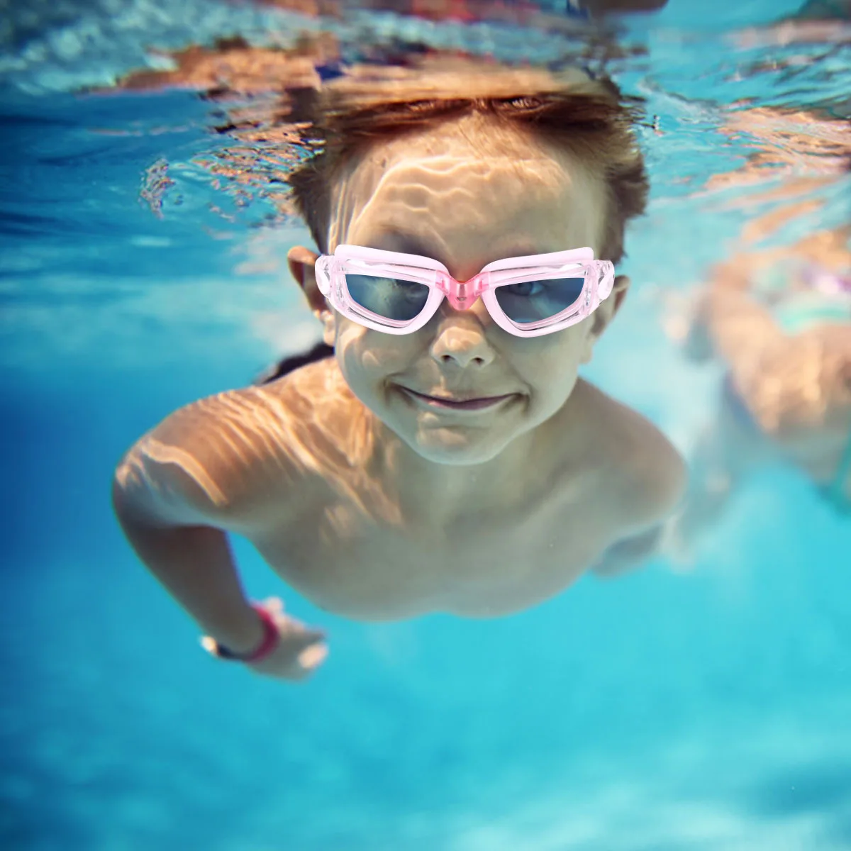 نظارات السباحة الوردية المضادة للضباب للماء نظارات السباحة قصر النظر حماية Uva Uvb لأنشطة السباحة #3