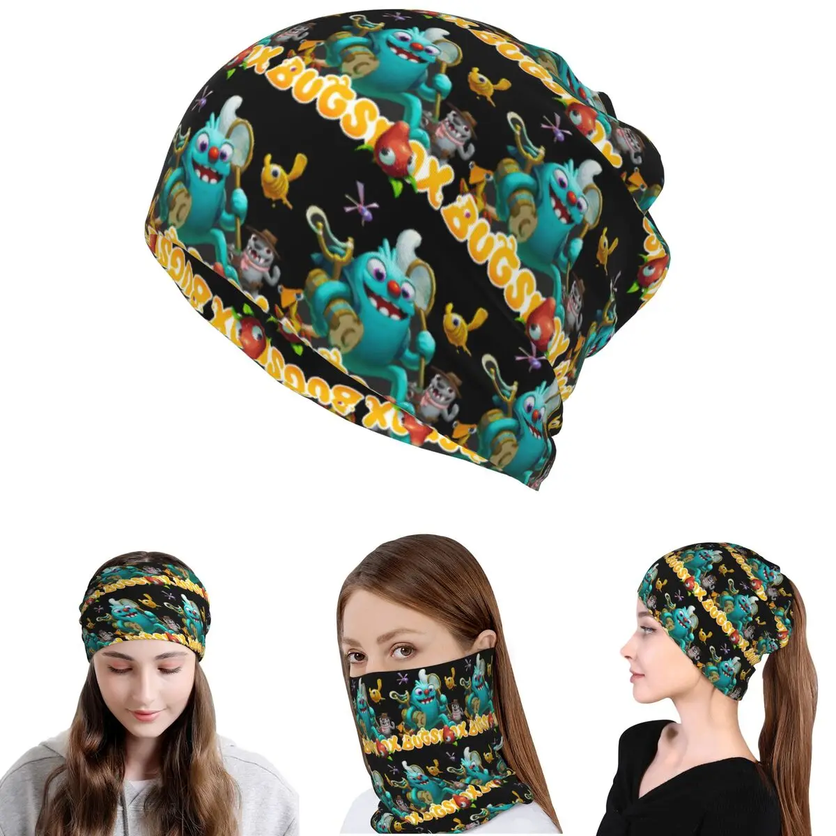 

Bugsnax Bandana Neck Gaiter Wrap Scarf Multifunction Headband Beanies Hat for Men Women Adult Washable