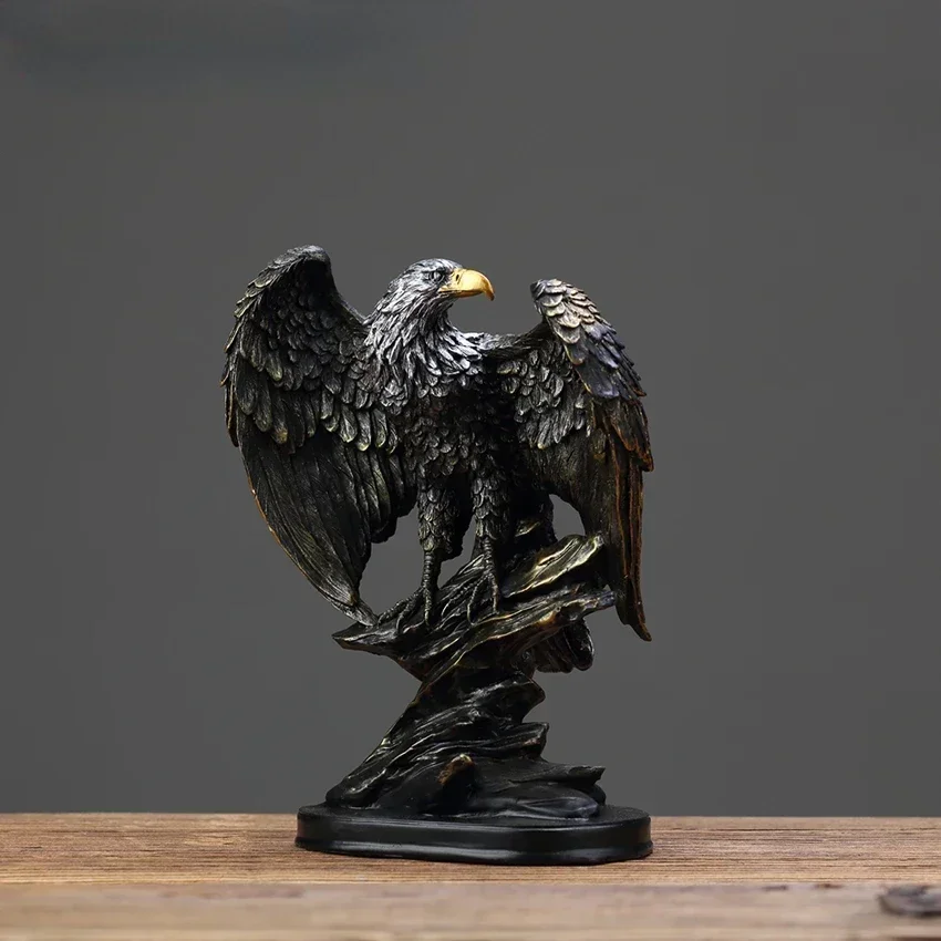 

Resin Eagle Statue Sculpture Collectible Figurines Desk Decoration Feng Shui Wealth Animal Statues Office Home Living Room Decor