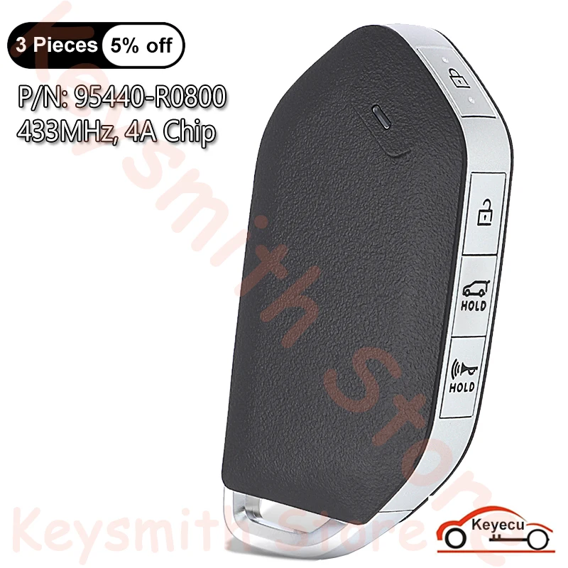 

Чип KEYECU 4 + 1 5 кнопок, 433 МГц, 4A для KIA Carnival 2024 2025, автоматический смарт-брелок с дистанционным управлением, замена P/N: 95440-R0800