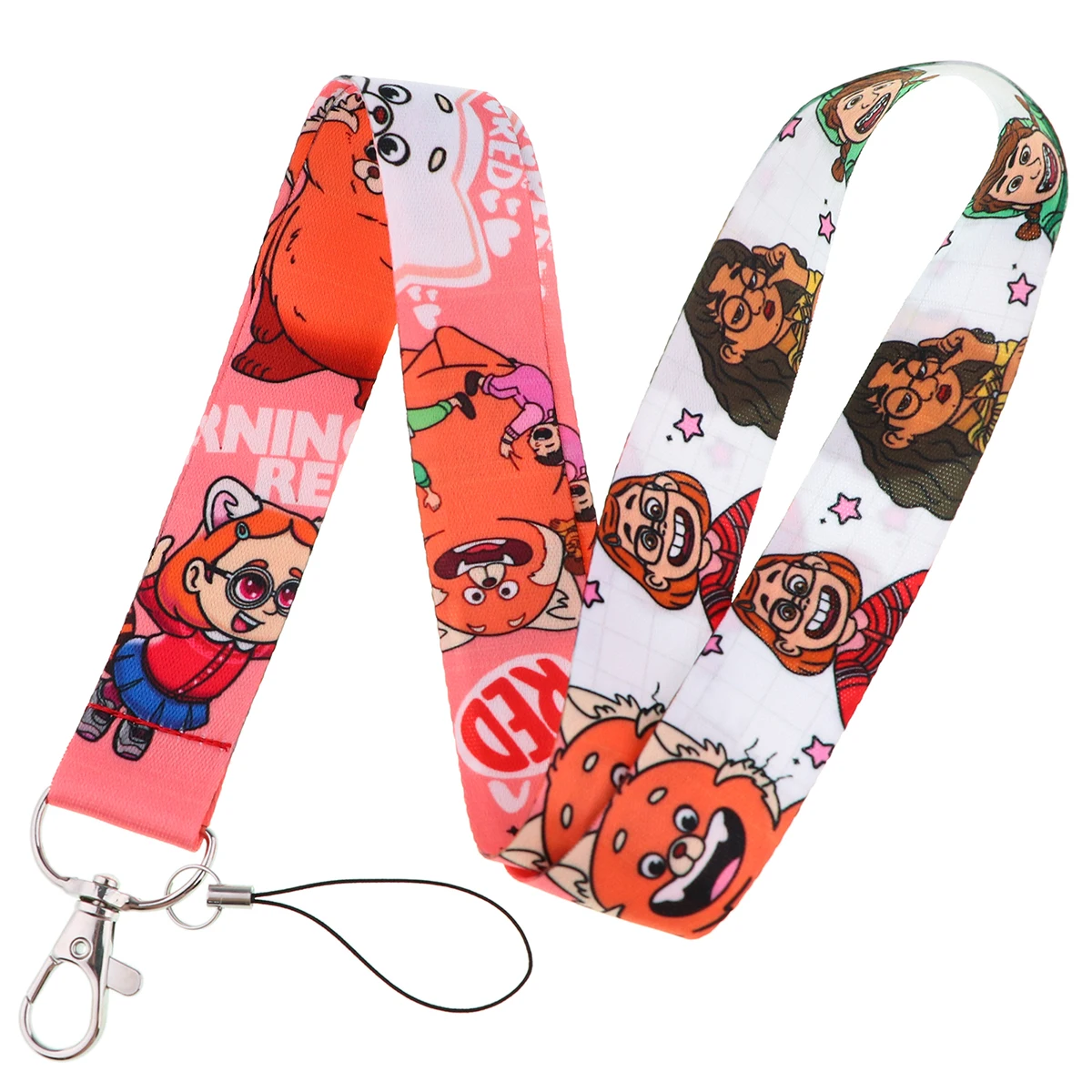 YQ1072 Movie Turning Red Keychain Lanyard Red Panda Phone Lanyard Girls Fashion Strap for ID Credit Card Holder Key Lariat Lasso