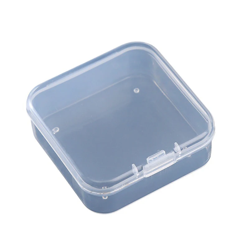 2PCS Transparent Storage Box Square Small Items Case Packing Boxes