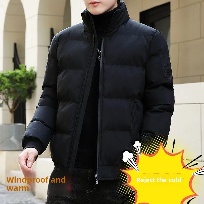 

Новое мужское пальто с головой тигра, пуховое пальто с хлопковой подкладкой, осенне-зимняя верхняя одежда, молодежное модное повседневное длинное пальто све