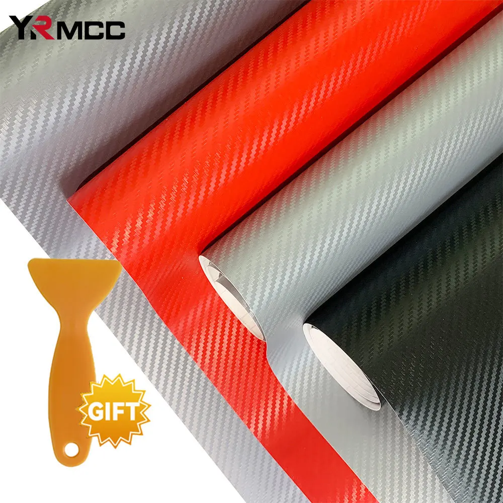 

Автомобильная наклейка, 3D пленка из углеродного волокна со скребком, вспомогательный инструмент, водонепроницаемая и устойчивая к царапинам Защитная пленка для салона автомобиля, детали автомобиля