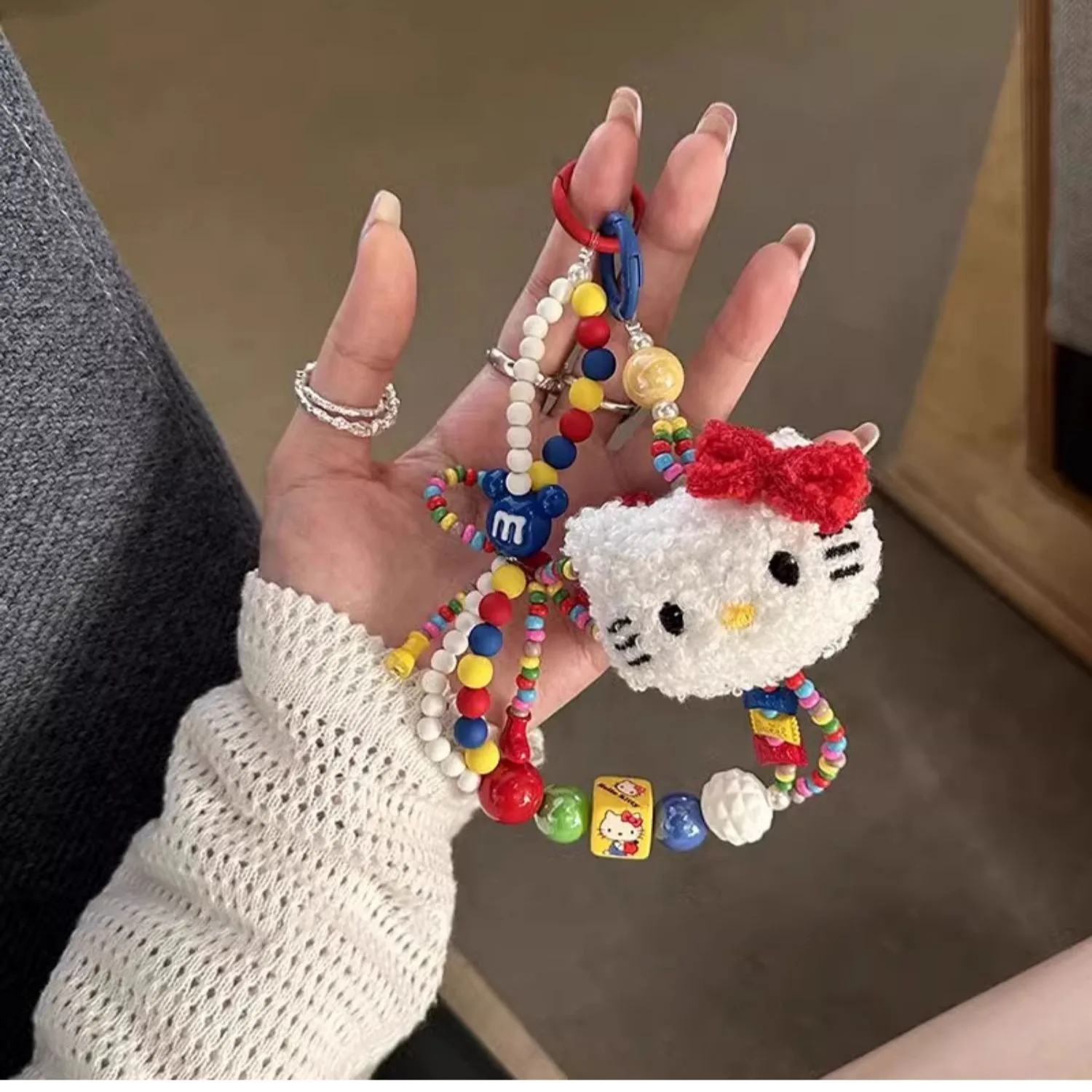 Y2K Hello Kitty Telefoonketting Anime Retro Kleurrijke Kralen Anti-verloren Sleutelhanger Trendy Polsbandje Tassen Sieraden Accessoires Meisjes Geschenken