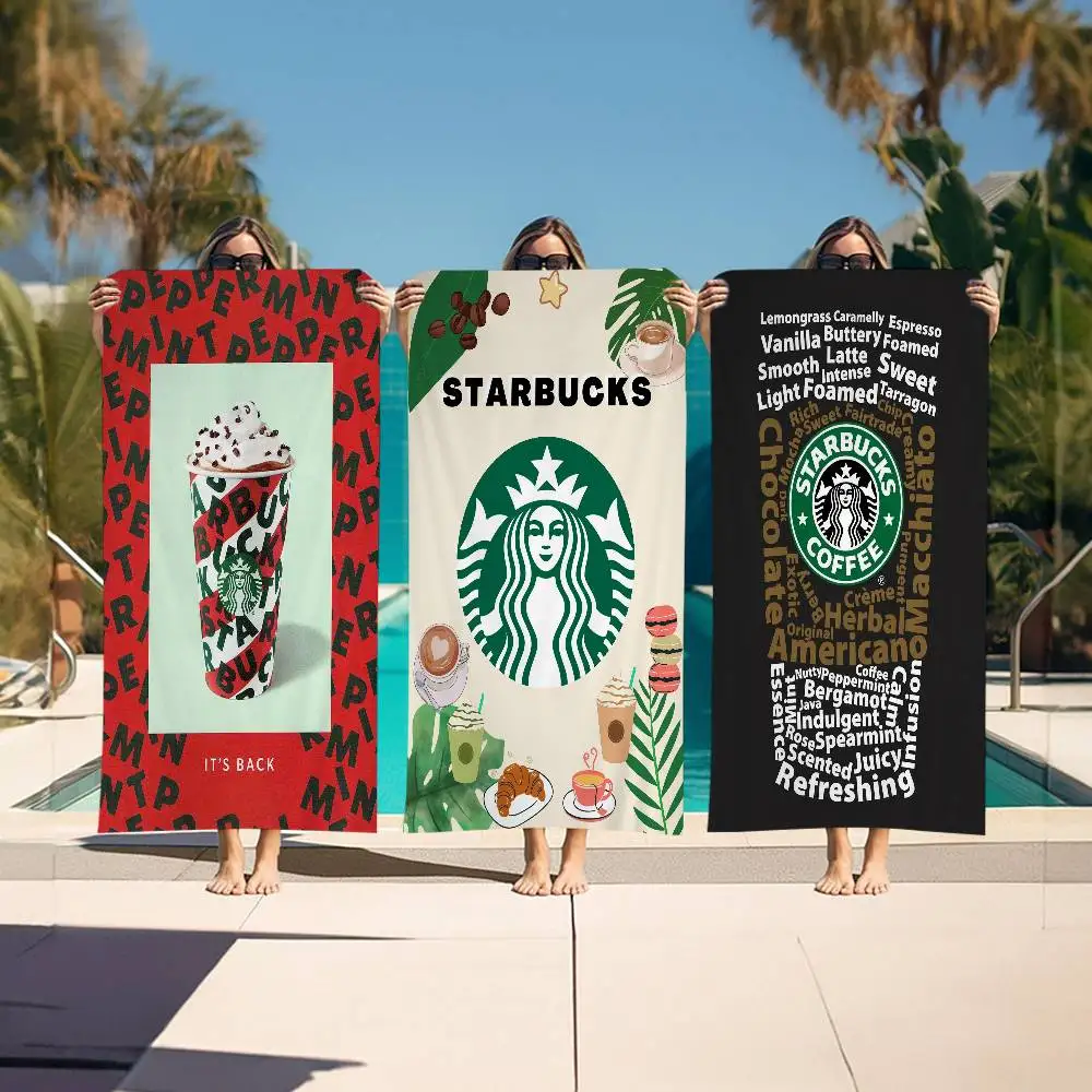 Coffee S-Starbucks Beach Towel Colorful Bath Towels For Girl Microfiber Quick Dry Custom Sand Free Beach Yoga Spa Gym Pool