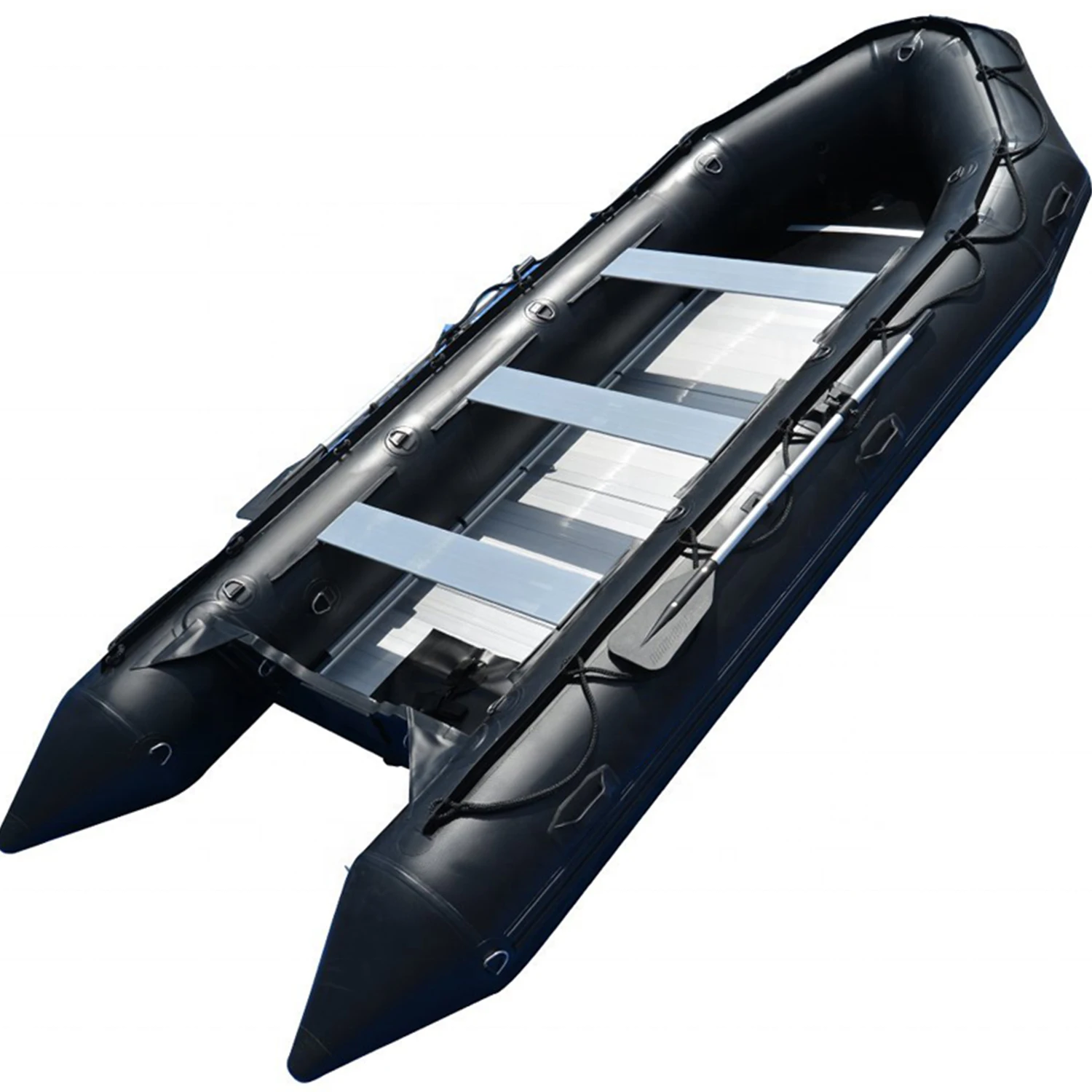 

Factory Direct Sale 500cm 1.2mm PVC Rigid Dinghy 10 Person Inflatable Fishing Kayaks with Aluminium Floorcustom