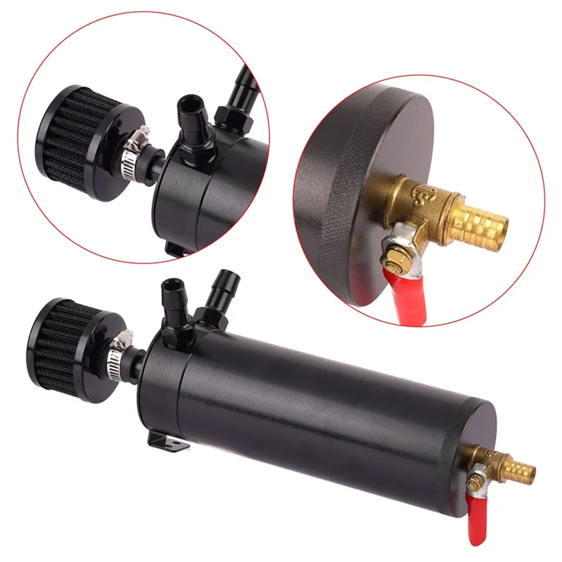 

New Arrival Car Modification Universal Breather Oil Pot With Air Filter For 2 Port 500Ml Separator Oil Tank Exhaust Gas Oil Pot
