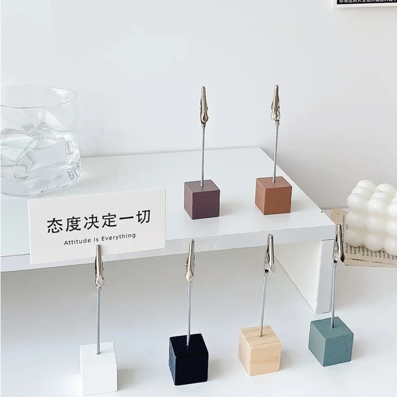 1pcs Retro Color Wood Photo Note Clip Mini Table Wooden Display Stand Holder for Memo Paper Desk Accessories Office School F891