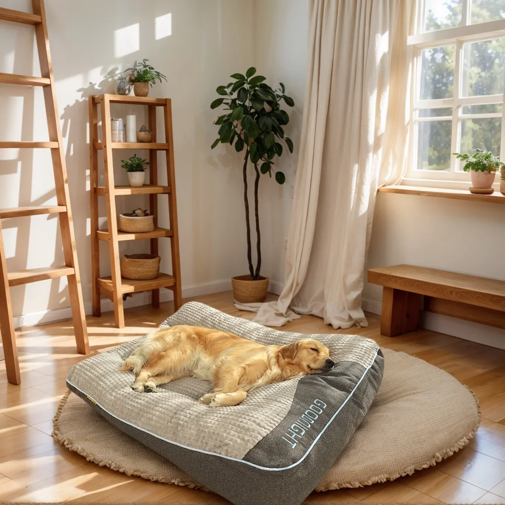 

Мягкая большая лежанка для собак, машинная стирка, легко чистится, с нескользящим основанием, для крупных пород собак