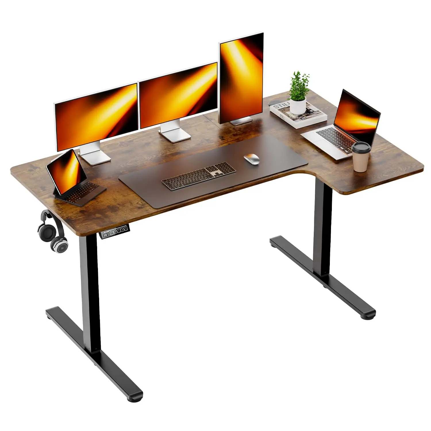 

Standing Desk Electric Height Adjustable Desk 55 x 33.5 Inches L Shaped Sit Stand up Desk, Computer Home Office, Customized