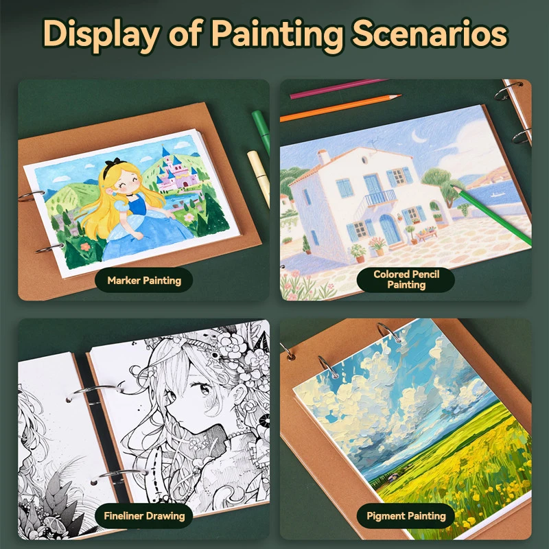 A5/A4/8K لوحة تحديد حلزونية 300gsm 30 ورقة رسم رسم المفكرة اللوحة كراسة الرسم للرسم اليدوي كتاب اللوازم المدرسية الفنية