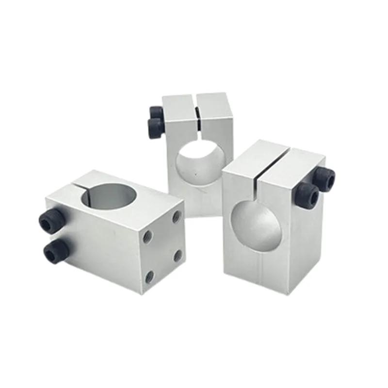 Aluminum Alloy Shaft Fixing Bracket Pillar Fixing Clamp with Threaded Parallel Guide Shaft Support Pipe Clamp Bearing Housing