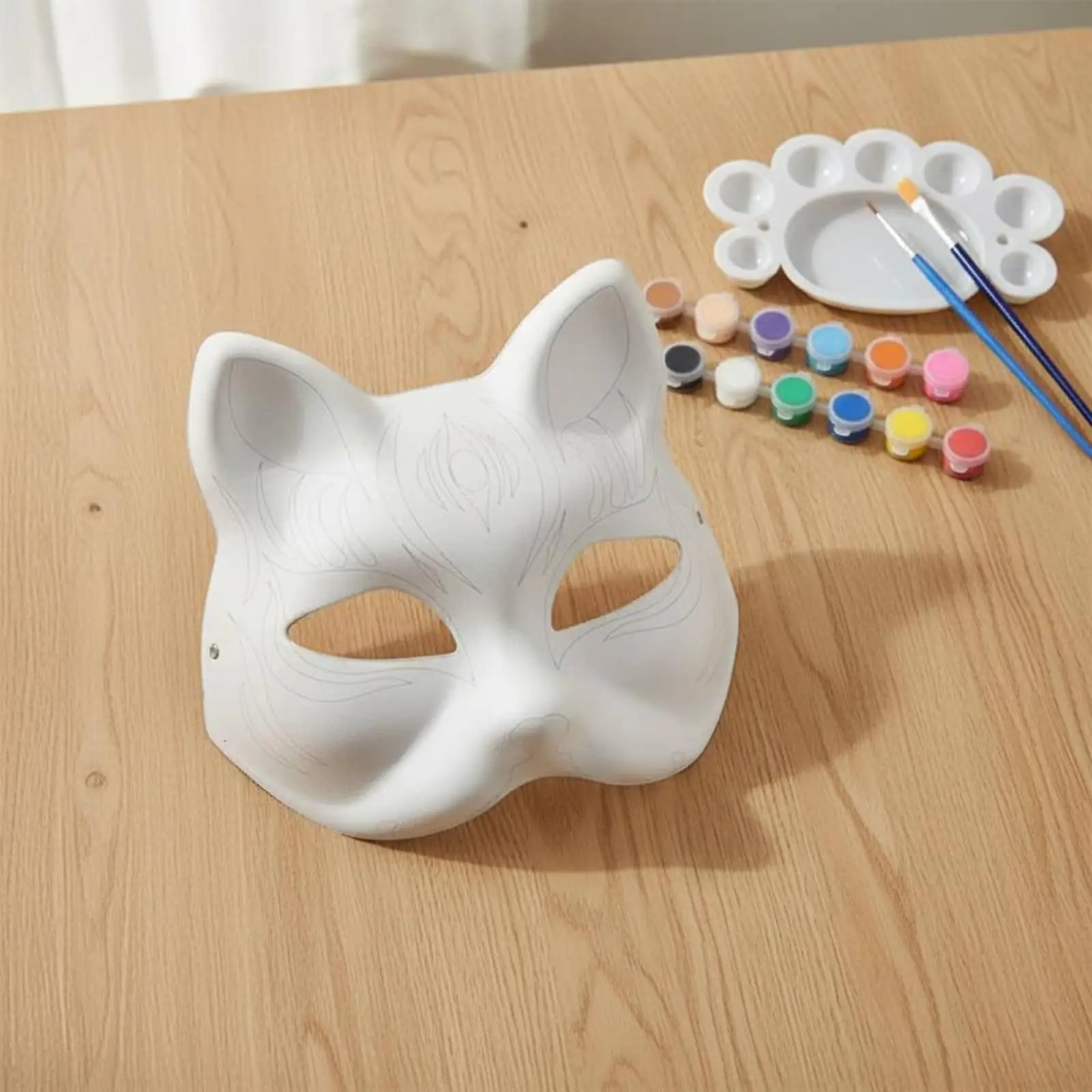 Art Project Blank Face Covering for Painting with Paint Set and Mixing Palette for School Activity