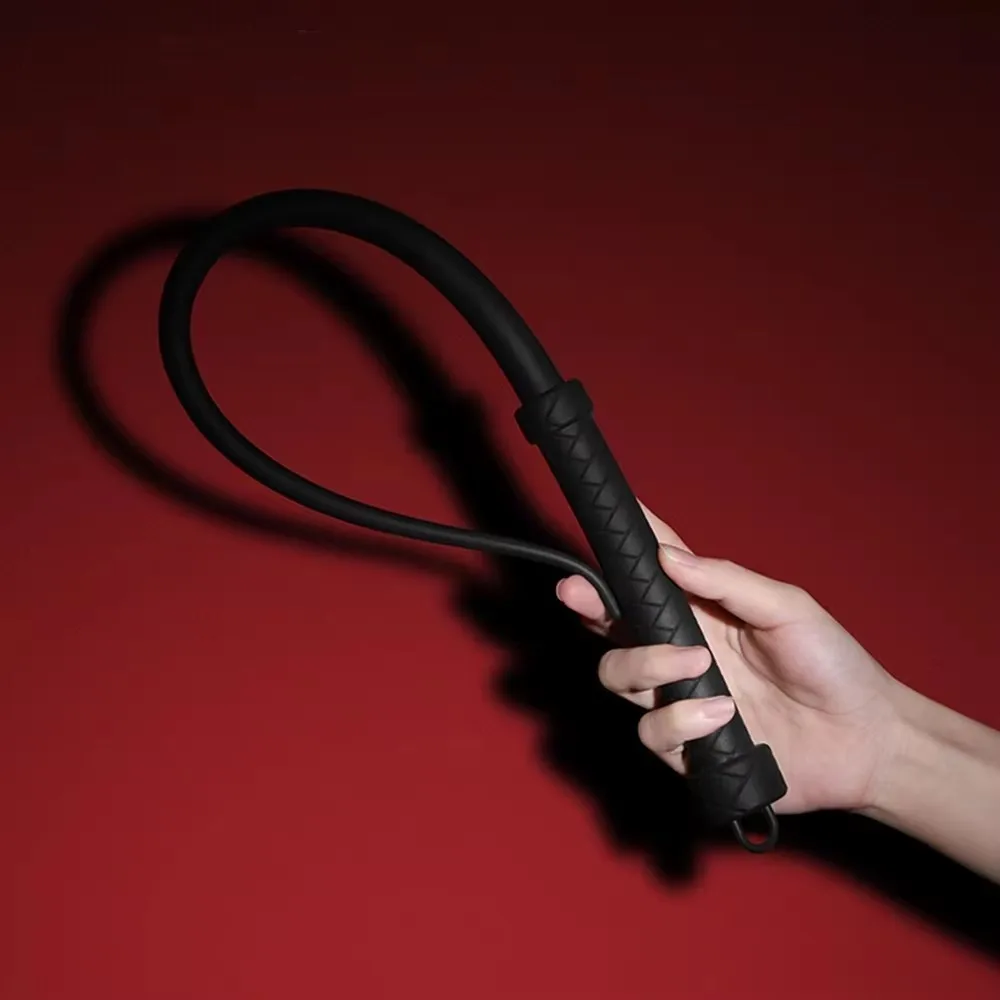 

63CM Black Silicone Horse Whip Equestrian Training Cosplay Horse Riding Whip