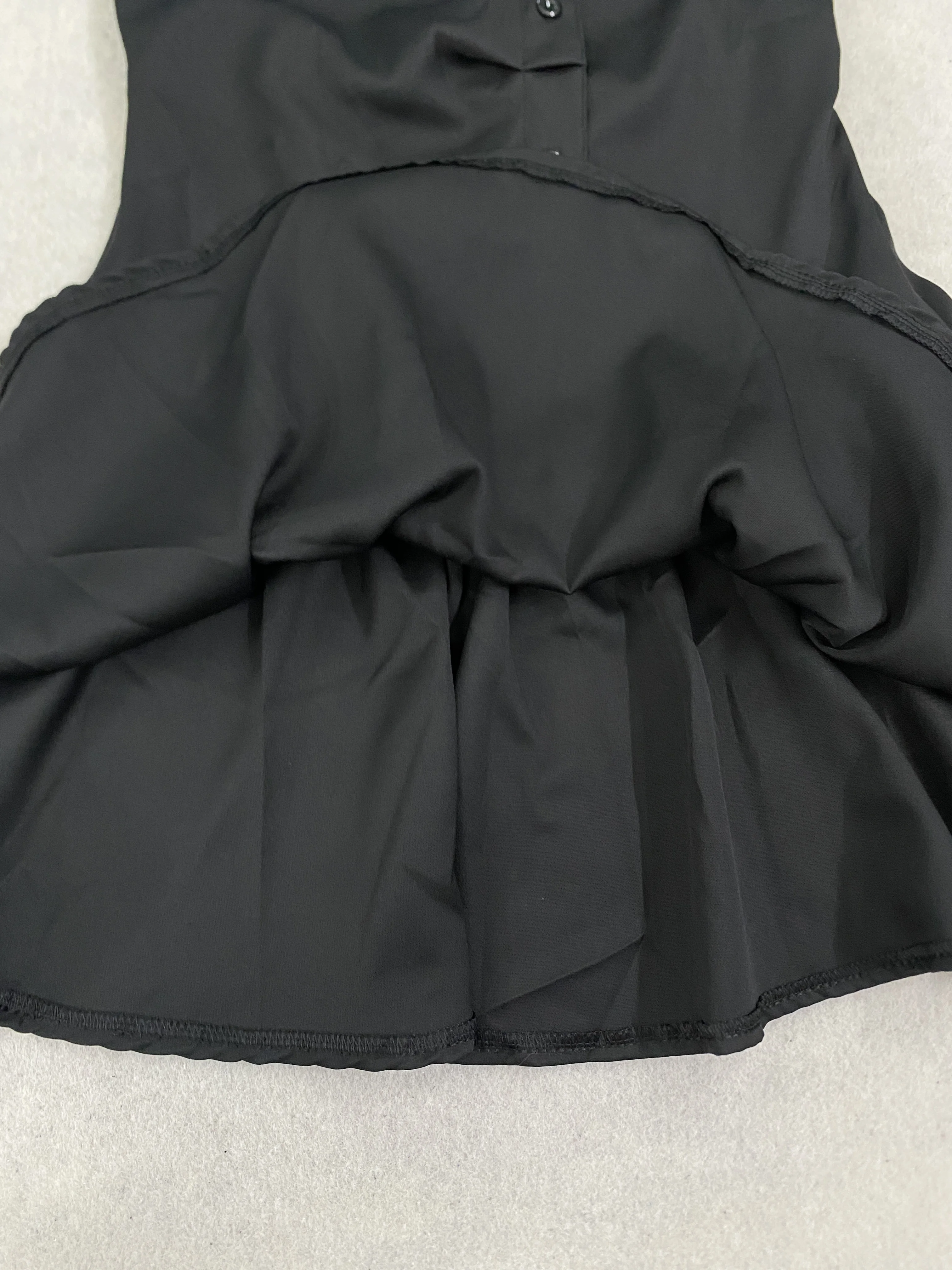 Damen Vintage Kariertes A-Linien-Minikleid Kurzarm Stehkragen Knopfleiste Plissiert Lässig Elegant Modisch – Detail 5