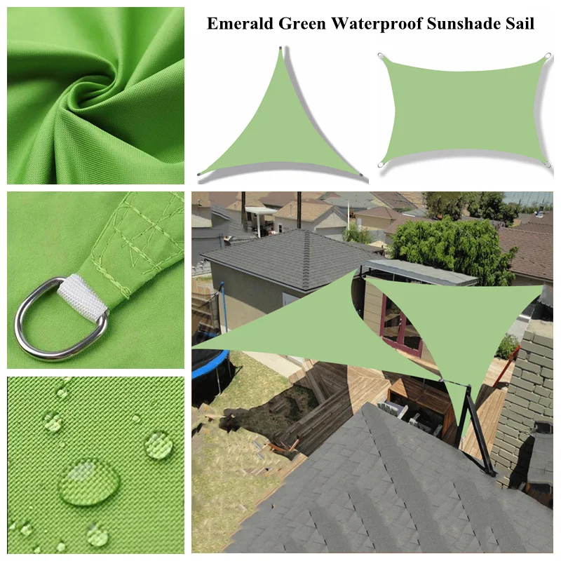 

Emerald Waterproof Sunshade Sail Polyester Garden Patio Rainproof Sun Shade Cloth Swimming Pool Sunblock Sail Outdoor Awning