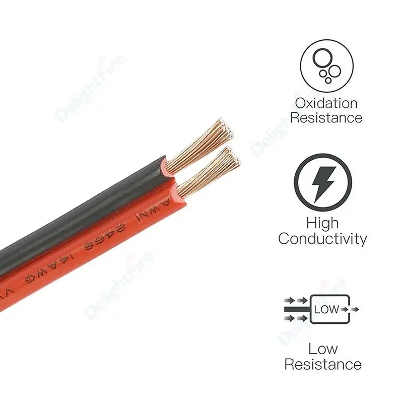 UL2468 2 Pin Electrical Wire 12AWG 4mm2 PVC Insulated Bare Copper Power Wire For Switching Supply UPS Power Inverter