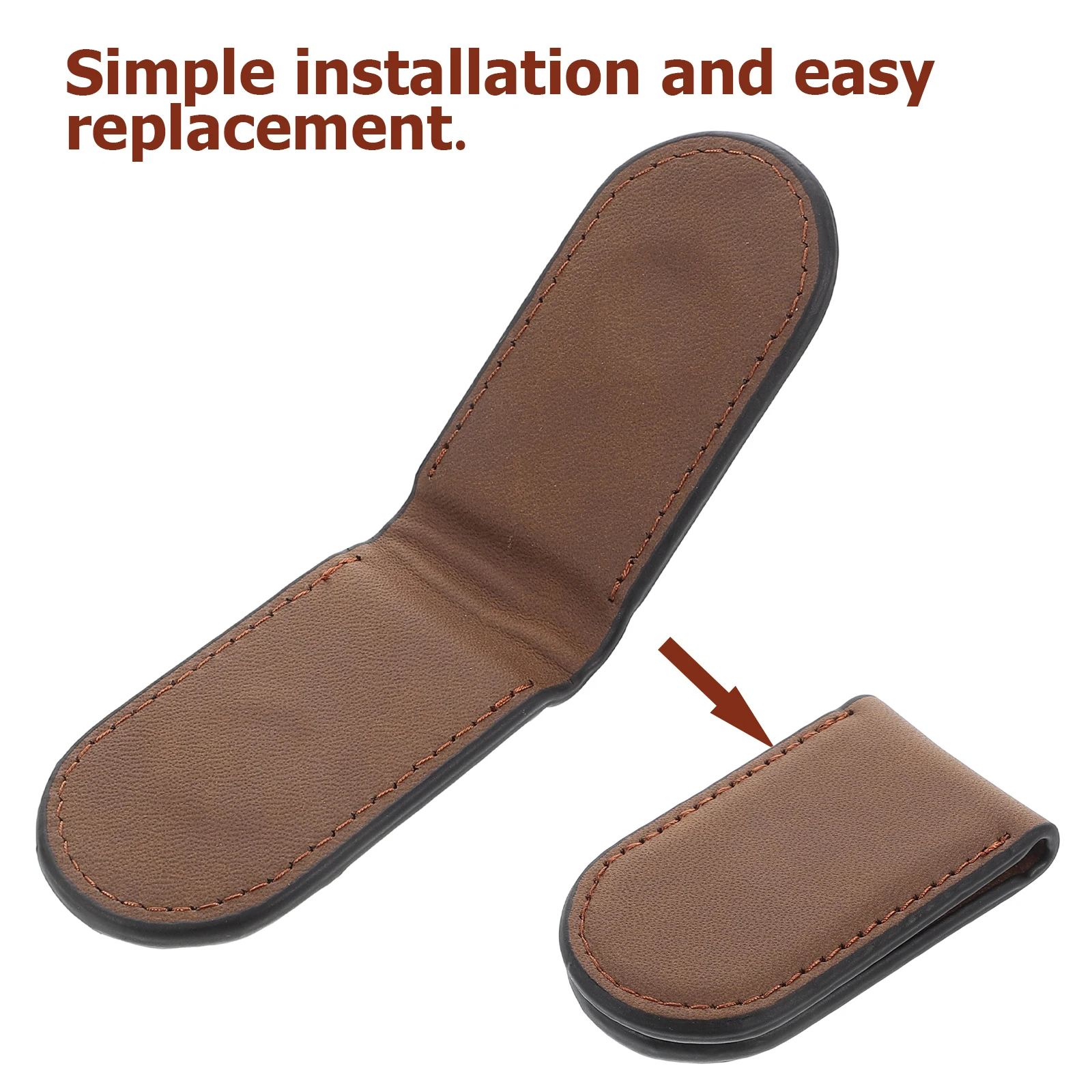 คลิปเงินเปล่าสําหรับผู้ชายกระเป๋าสตางค์ Minimalist สไตล์ตะวันตก Bill Card Holder สีน้ําตาลบัตรเครดิตจํานวนมาก PU วัสดุที่ทนทาน