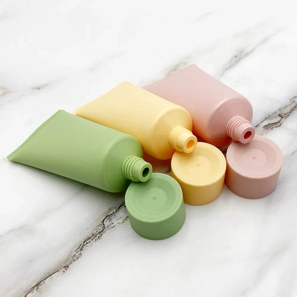 10Pcs Empty Plastic Soft Tube Matte Pink Green Squeeze Packing Bottle 50ML Skin Care Hand Cream Lotion Cosmetic Travel Container