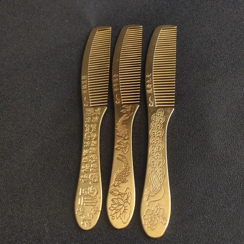 Brass , rose flower comb, smooth combing, -static, great gift item, die-cast, brushed finish, sealed glaze, anti-fading,