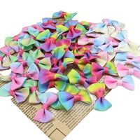 30Pcs/lot multicolor Pringting Ribbon Bow Pet Bowknot Craft ONLY BOW NO CLIPS DIY Wedding Decor Mini Small Bowtie