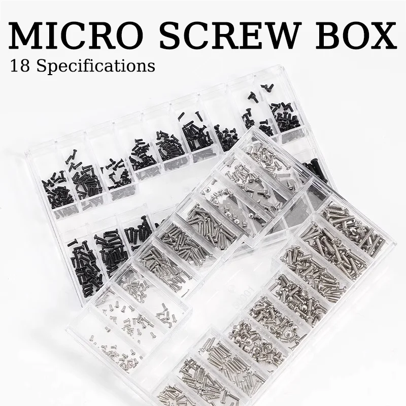

M1.2 M1.4 M2 Countersunk Flat Head Phillips Small Mini Screw Set Carbon Steel Computer Notebook Laptop Screws Kit