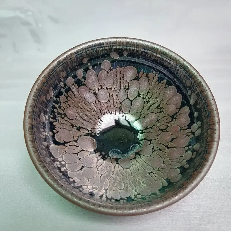 

Jianzhan Chinese tea bowl of purple golden big oil spot glaze pottery